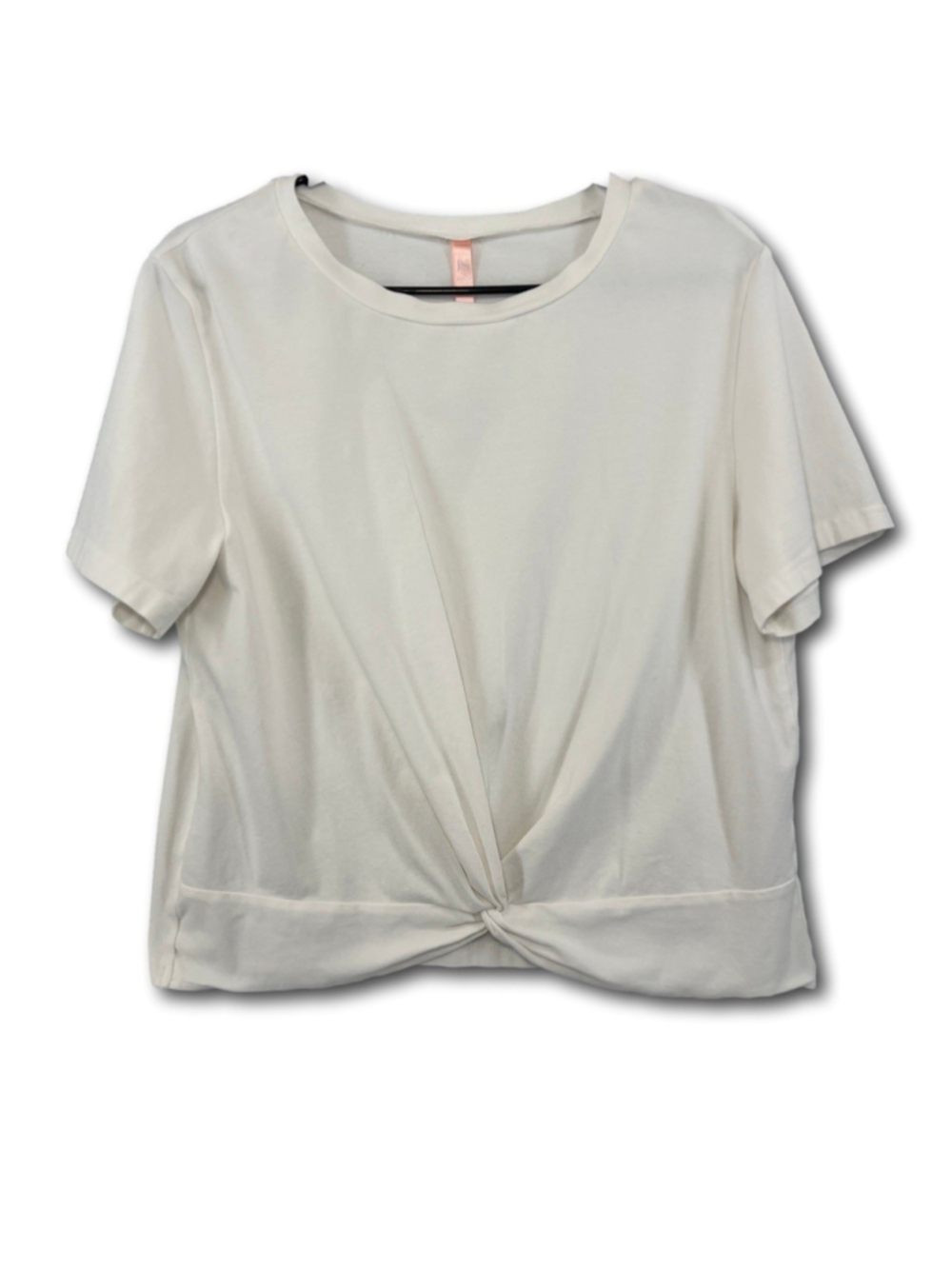 Jinkesi Short Sleeve T-Shirt Twist Front Hem White Women’s XLarge Staple Basic